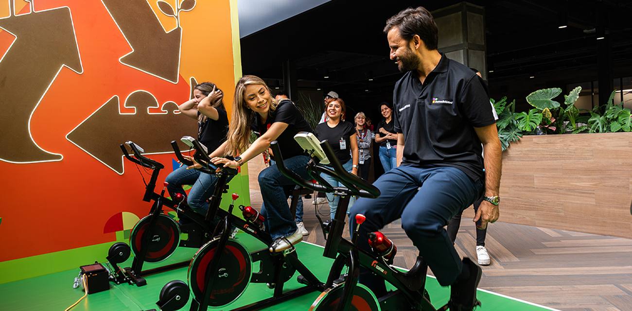 Espacio diferenciado con bicicletas
